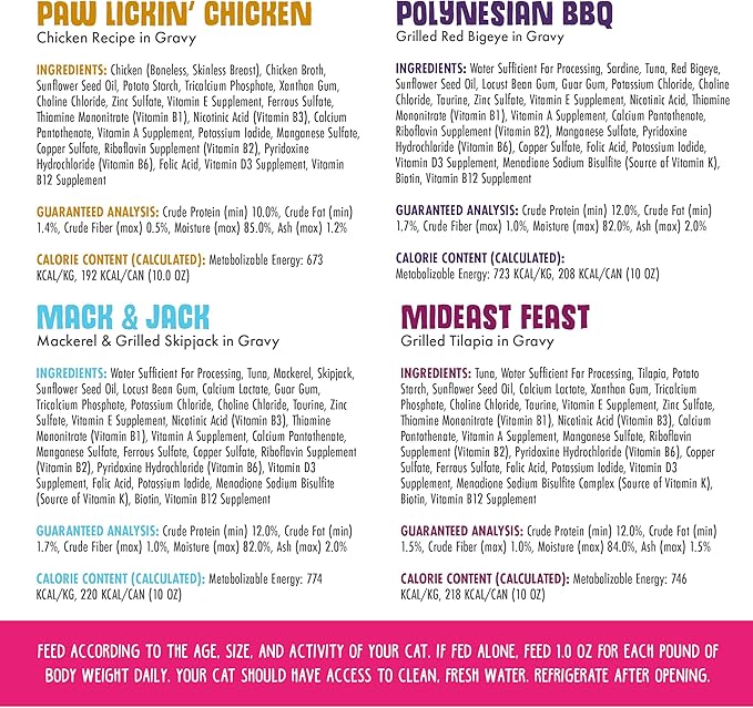 Weruva Classic Cat Food, Wowzer Meowzer Variety Pack, 10oz Cans (Pack of 12)