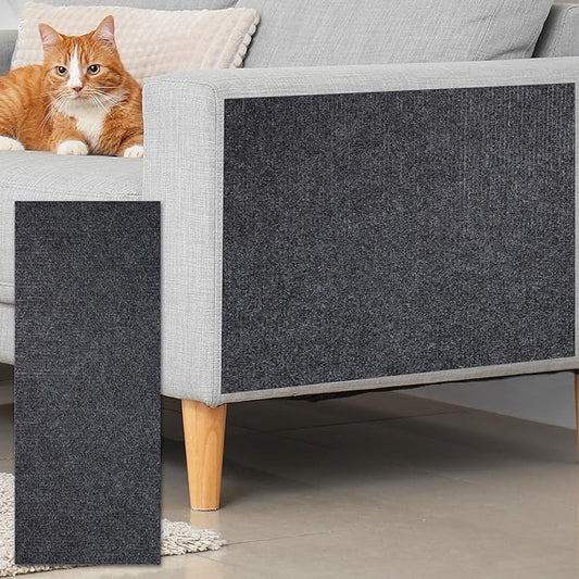 uxcell Self-Adhesive Cat Scratching Mat, 1 Roll 39.4" x 15.8" Couch Protector from Cat Claws for DIY Sofa, Wall, Doors, Cut Anti Cat Scratch Pad Carpet Mat, Dark Gray