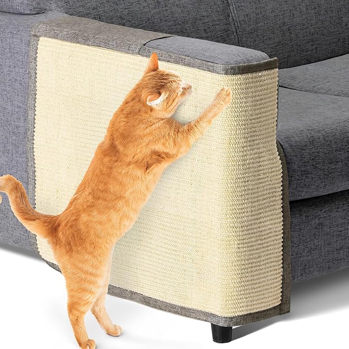 Navaris Cat Scratch Mat Sofa Protector - Natural Sisal Furniture Protector Scratching Pad for Cats - Scratch Carpet for Couch, Sofa, Chair