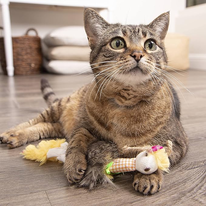 Petlinks HappyNip Loopy Llama Plush Cat Toy, Contains Silvervine & Catnip - Yellow, One Size