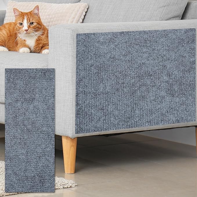 uxcell Self-Adhesive Cat Scratching Mat, 1 Roll 39.4" x 15.8" Couch Protector from Cat Claws for DIY Sofa, Wall, Doors, Cut Anti Cat Scratch Pad Carpet Mat, Light Gray