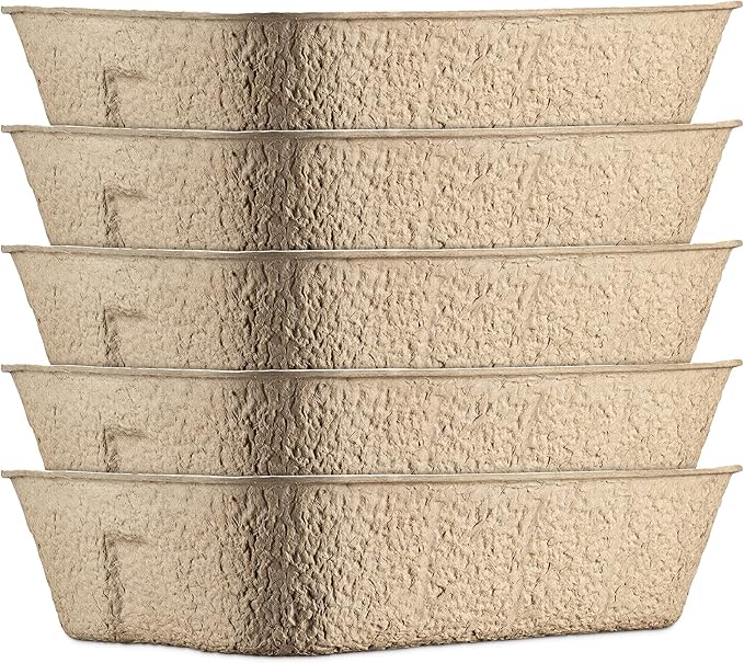 Navaris Disposable Cat Litter Trays (Pack of 5) - Cardboard Liner Tray for Cats Made of 100% Paper - Use Alone or As Box Liners - 15.9" x 11.8"