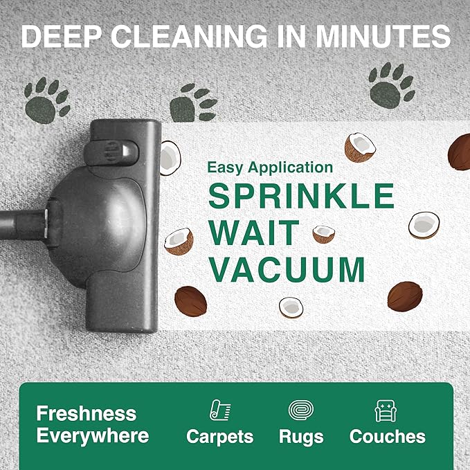 Good Natured Brand | Carpet Deodorizer & Freshener Powder | 31 oz Pet Odor Eliminator for Strong Odor & Pet Urine | Fresh Natural Mahogany Coconut Bliss Scent | Safe for Homes with Pets