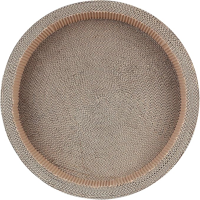 Cat Scratcher Post & Board, Round Cat Scratching Lounge Bed, Durable Pad Prevents Furniture Damage, 17.32'' x 17.32''x 6.11''