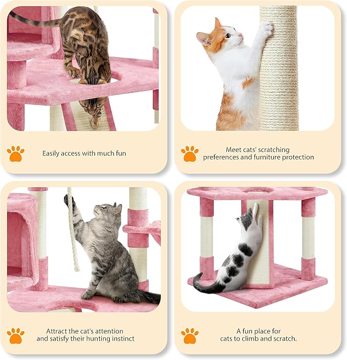 Yaheetech 79in Cat Tree Multi-Level Cat Tower with Scratching Posts for Indoor Cats, Cat Furniture Play Center for Cats and Kitten