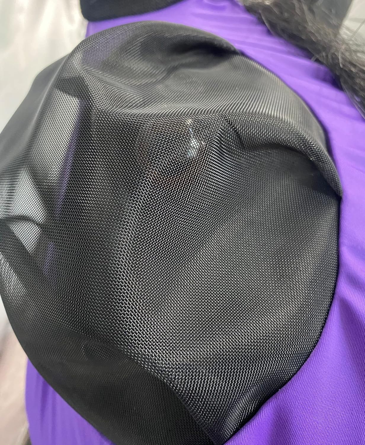 Horse Mesh Fly Mask with Ears, Soft Lycra Mesh Mask Anti-UV with Ears Violet, Cob