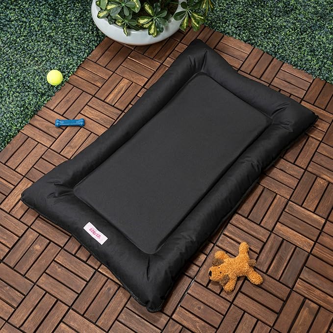DBD3004E-L Archie 39" x 23" Traditional Oxford Waterproof Indoor/Outdoor Hand-Washable Memory Foam Camping Pet Bed, Ink