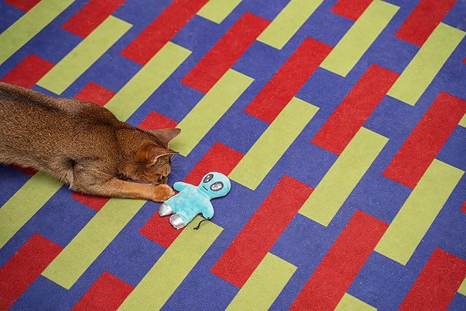 Interactive Catnip Cat Plush Toy, Space Travel Theme, 5‘’, for All Breed Size Cats (Alien)