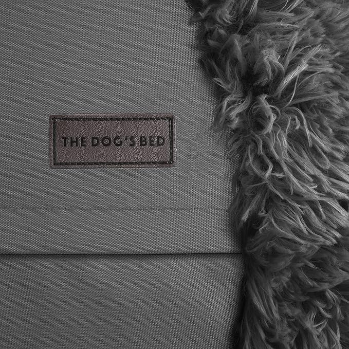 The Dog’s Bed Sound Sleep Donut Dog Bed, Small Steel Grey Fur Calming Nest Bed, Veterinary Approved