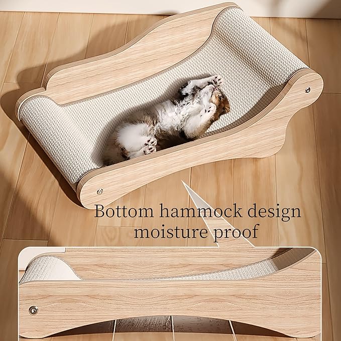 Cat Scratching Post Cat Hammock Scratcher for Indoor Cats Clearance Durable Sisal Cat Scratch Pad Wooden Cat Scratching Board Medium Small Kitty Scratcher Lounger Modern