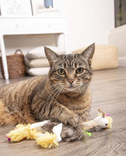 Petlinks HappyNip Loopy Llama Plush Cat Toy, Contains Silvervine & Catnip - Yellow, One Size