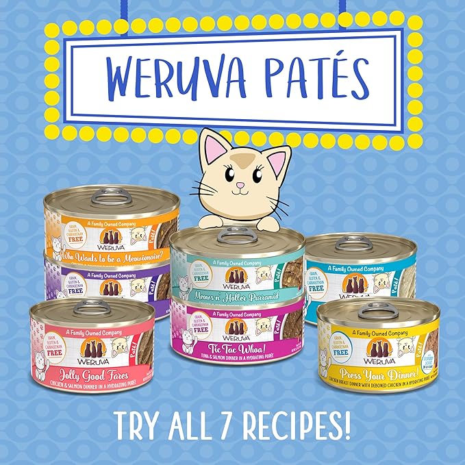 Weruva Wet Cat Food, Meows n Holler PurrAmid with Chicken and Shrimp Pate, 3oz Can, Pack of 12