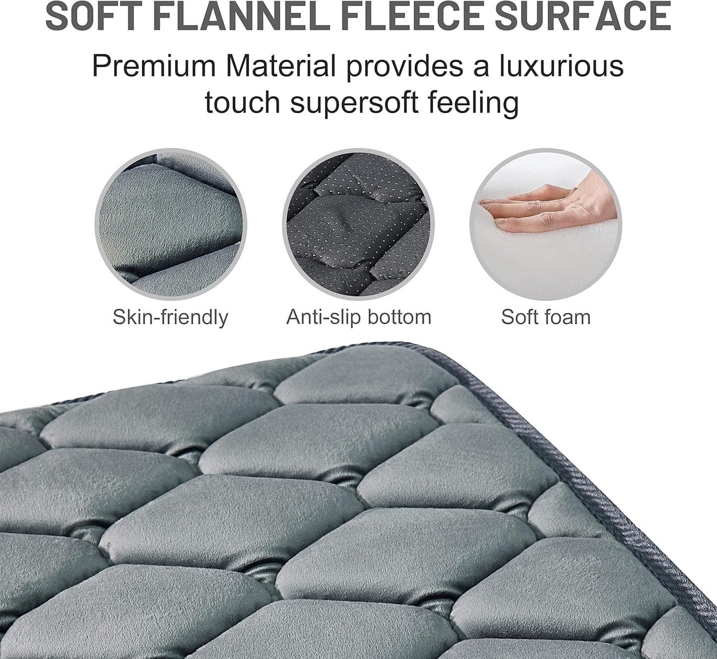 Dog Crate Mats,Soft Kennel Pads Washable with Anti-Slip Bottom,Dog Kennel Pads for Sleeping,Pets Mattress Cat Dog Beds for Large Medium Dogs(47x29,Grey)