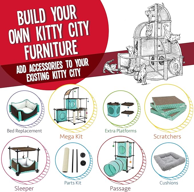 Kitty City XL Wide Corrugate Cat Scratchers 3 Pieces, Cat Scratching, Cat Scratch Pad, Door Clips, Furniture Protectors from Cat Scratching