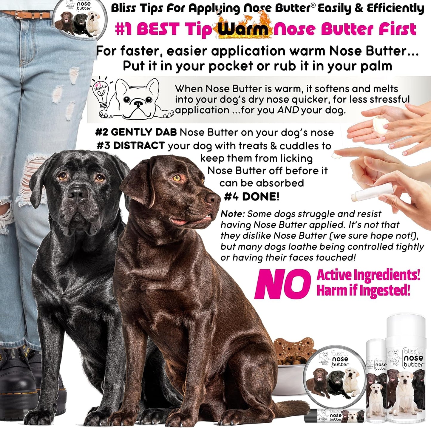 The Blissful Dog Labrador Retriever Unscented Nose Butter, 4-Ounce