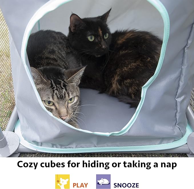 Kitty City Outdoor Catio Furniture and Play Kits for Cats, Outdoor Mega Kit