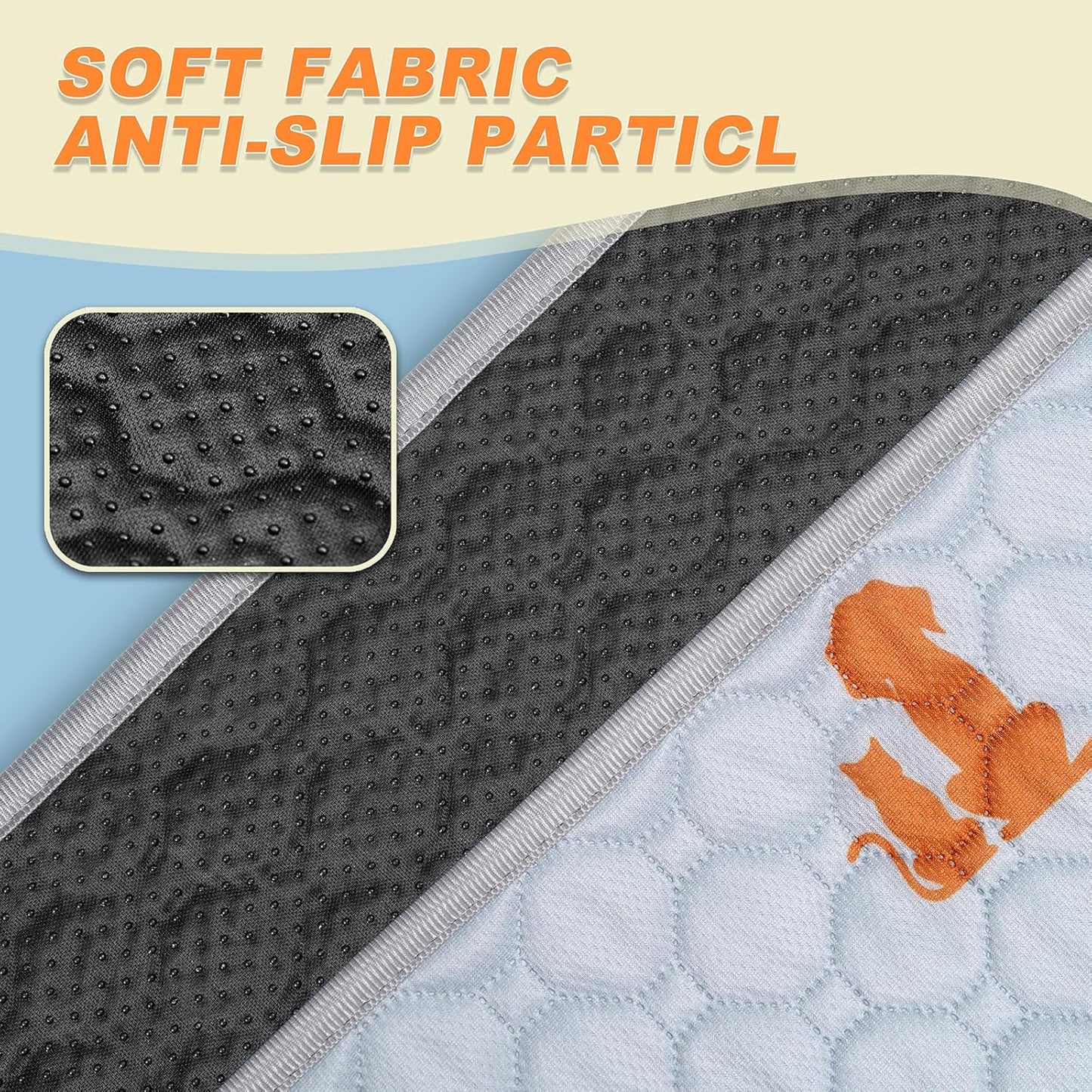 Washable Pee Pads for Dogs, 2 Pack Reusable Puppy Pads, Waterproof Pet Pee Pads for Dog Potty Training, Extra Large Dog Pee Pads for Crate, Playpen, and Whelping, Orange 48"x48"