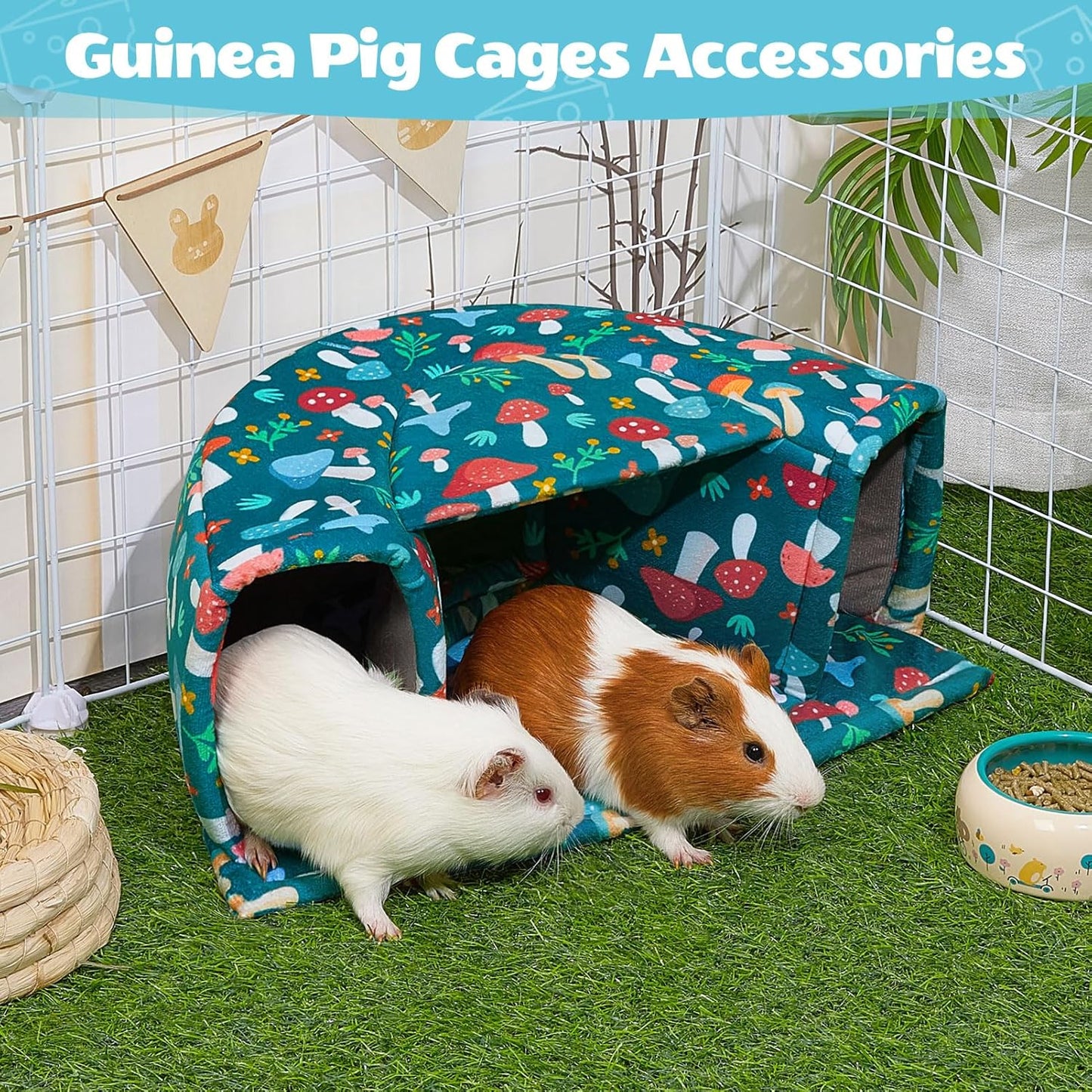 Unicorn Catcher Guinea Pig Hideout - Large Cozy Bed, Warm House, Washable Tunnel Accessories for Small Pets: Hamster, Chinchilla, Bunny