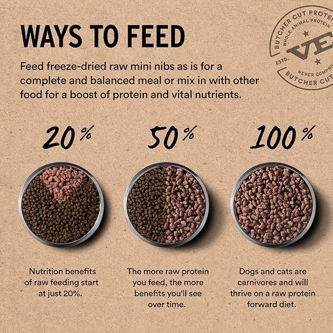 Vital Essentials Freeze-Dried Raw Beef & Chicken Meal or Mixer Cat Food Crunchy Nibs, 8 oz