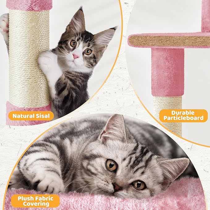 Yaheetech Cat Tree Tower for Indoor Kitten, Multi-Level Cat Towers Condo with Scratching Posts & Tunnel, Pet Furniture