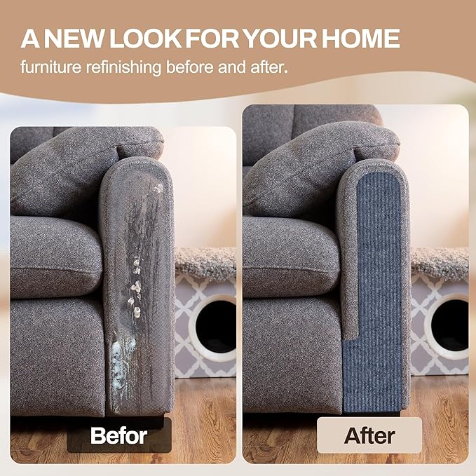 78.7"x15.8" Cat Scratch Mat Couch Furniture Protector,DIY Climb Cat Scratcher for Cat Couch Furniture or Wall Protector,Covering Cat Tower for Claws Scratching for Indoor (Light Gray)