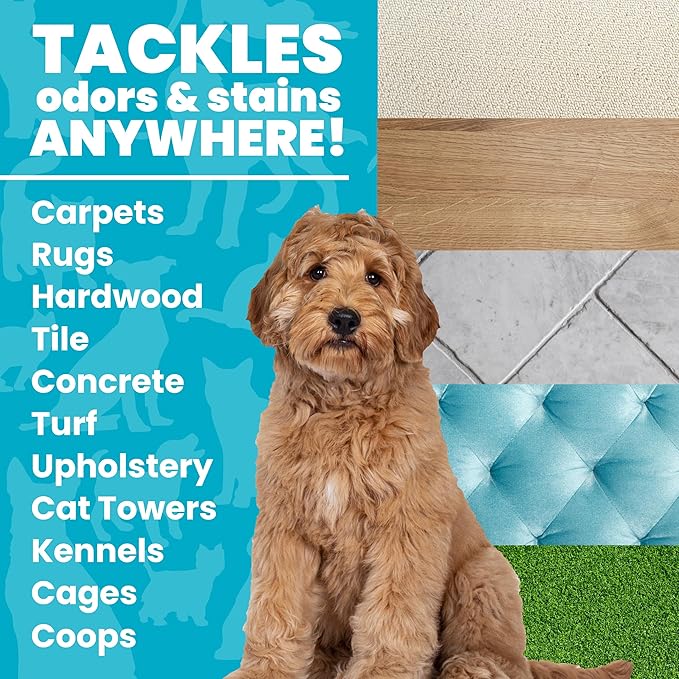 Unique Pet Odor and Stain Eliminator Liquid Concentrate - Makes Over 10 Gallons - Eliminates Pet Odors and Stains (128 oz)