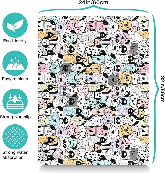 Pet Feeding Mat for Floors Waterproof Dog Mat for Food and Water Absorbent Quick Dry Non Slip mat for Cat Bowls