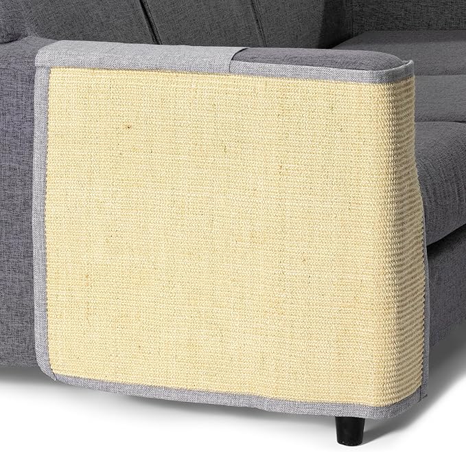 Navaris Cat Scratch Mat Sofa Protector - Natural Sisal Furniture Protector Scratching Pad for Cats - Scratch Carpet for Couch, Sofa, Chair