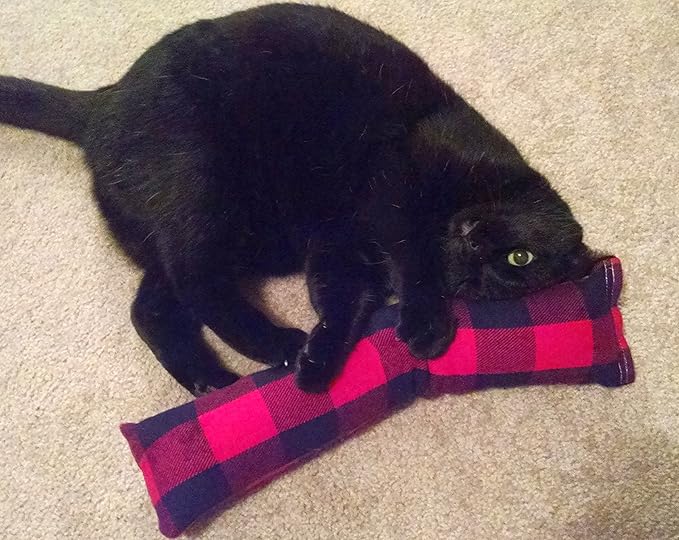 15" Catnip Cat Kicker Toys/Kitty Kick Sticks/Cat-Nip Kick Sticks (Red/Black Flannel) (Kickers Filled with 1 oz Premium Canadian Catnip)