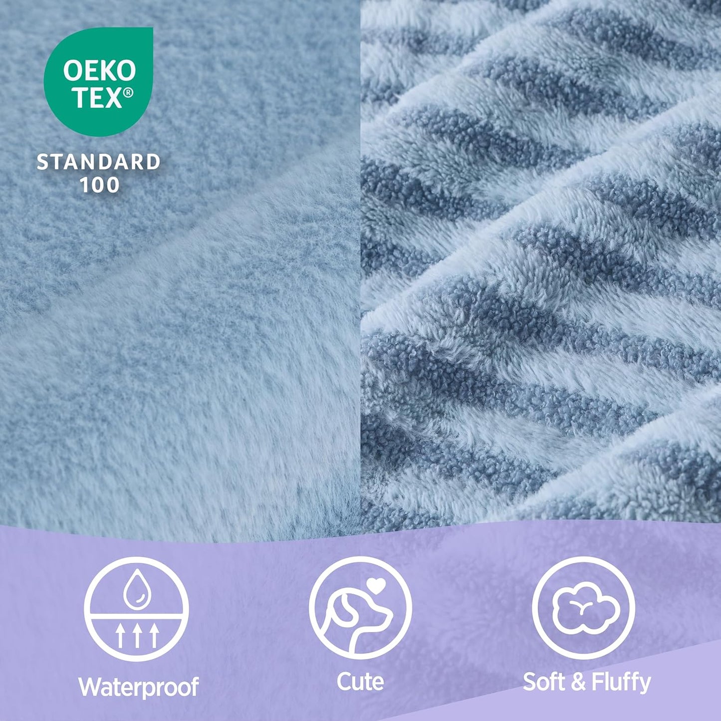 LE SURE Cute Dog Bed Medium Size Dog, Orthopedic Waterproof Medium Pet Beds with Sides, Non-Slip Bottom and Egg-Crate Foam Pet Couch Sofa with Washable Removable Cover, Blue