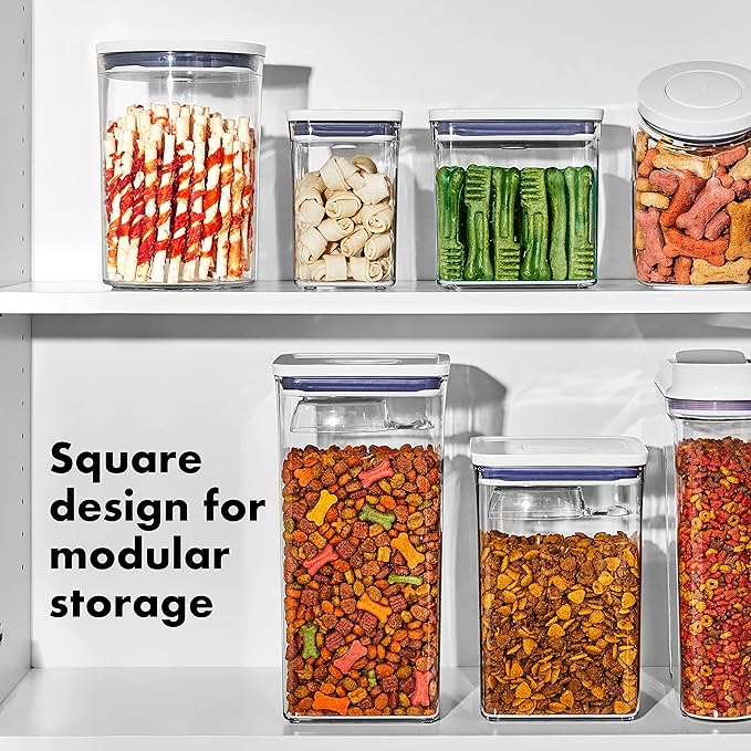 OXO Good Grips Pet POP Container – 2.8 Qt/2.6 L |Ideal for up to 3lbs of Dog Food or 2lbs of Cat Food | Airtight Dog and Cat Food Storage Container | BPA Free