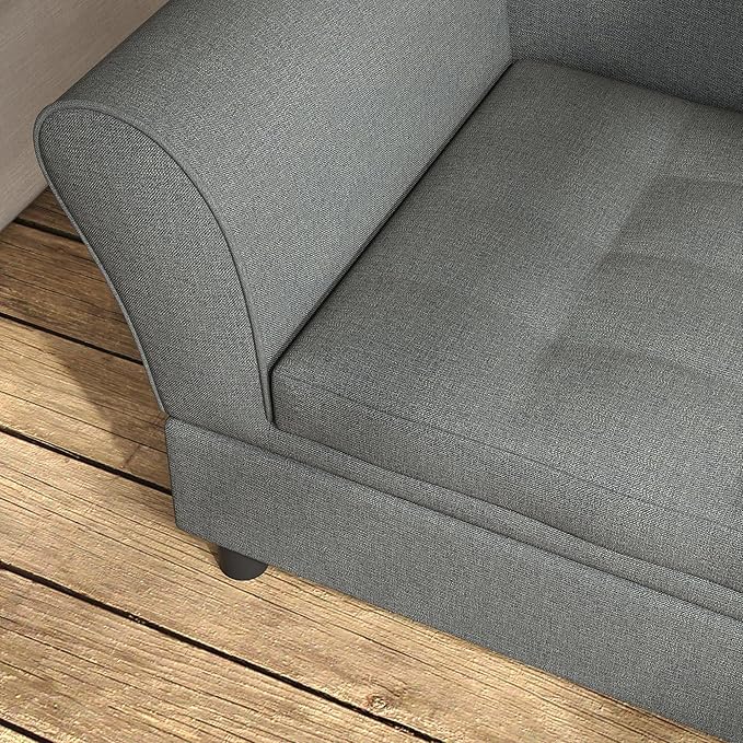 PawHut Pet Sofa, Dog Couch, Elevated Pet Bed for Small Dogs, with Hidden Storage, Soft Tufted Cushion, Gray