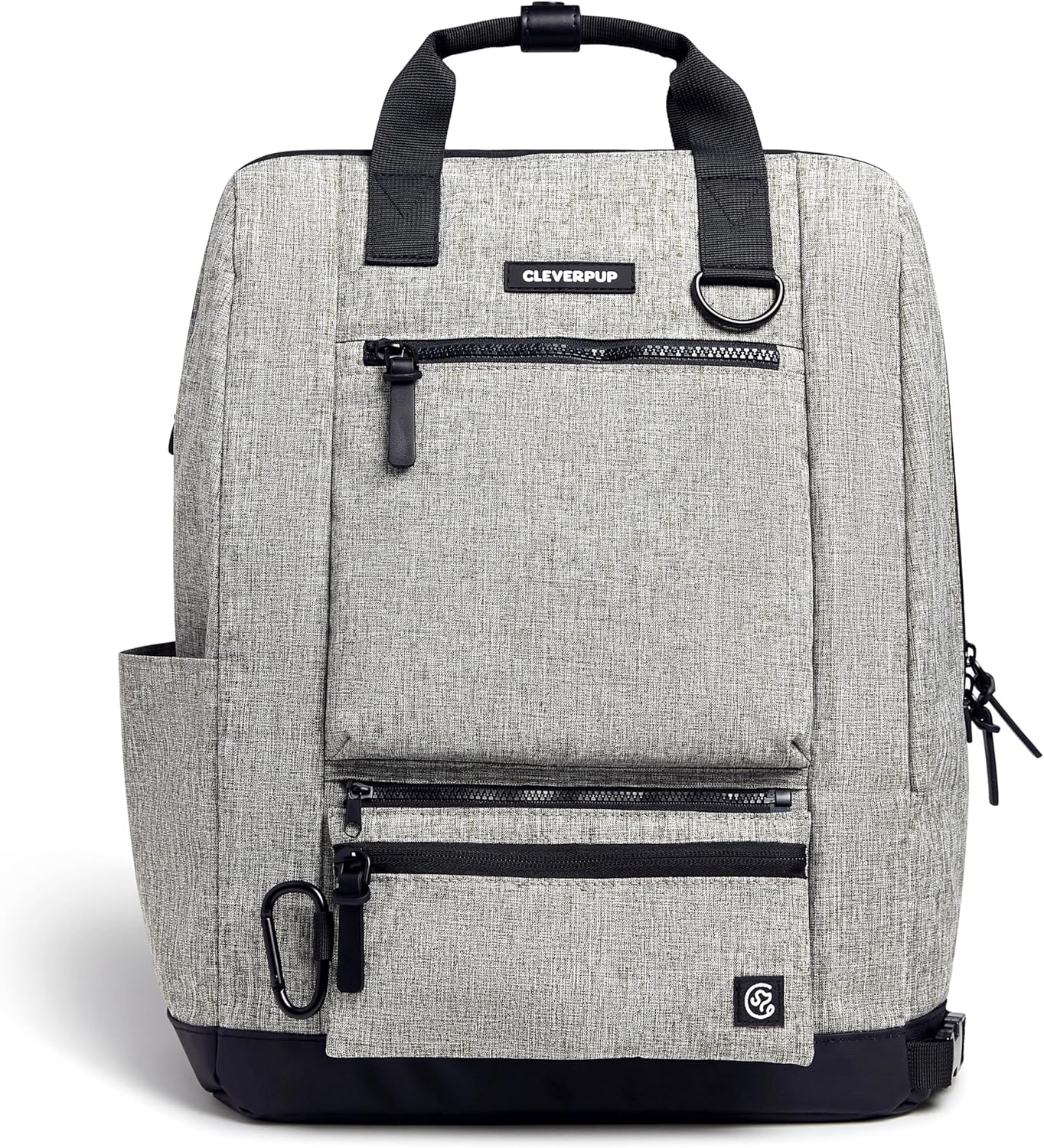 Porter 2-in-1 Dog Gear Backpack – Premium Dog Travel Bag with 10 Pockets, Zip-Off Treat Pouch, Leash Clip, Waterproof Pockets & Water Bottle Holder – Weekend, Hiking, Camping, Heather Grey