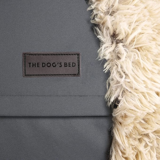 The Dog’s Bed Sound Sleep Donut Dog Bed, Large Dog Beige Fur Calming Nest Bed, Veterinary Approved