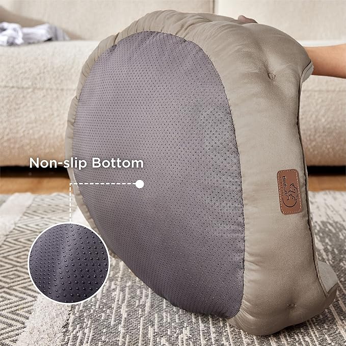 Bedsure Dog Beds for Small Dogs - Round Medium Cat Beds for Indoor Cats, Washable Pet Bed for Puppy and Kitten with Slip-Resistant Bottom, 25 Inches, Taupe
