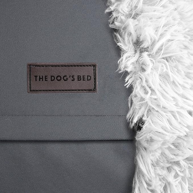 The Dog’s Bed Donut Large Dog Bed, Sound Sleep, Ice White Fur Calming Nest Bed, Veterinary Approved