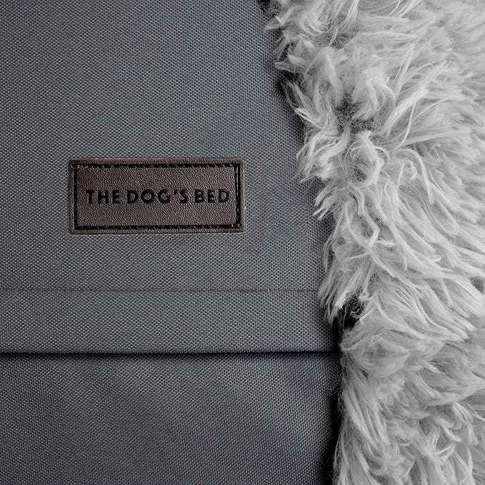 The Dog's Balls Dog Bed, Large Silver Grey Fur Calming Nest Bed, Veterinary Approved